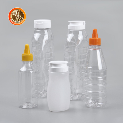 Flip Top Chai nhựa ép nước sốt cho xi-rô 250ml 500ml