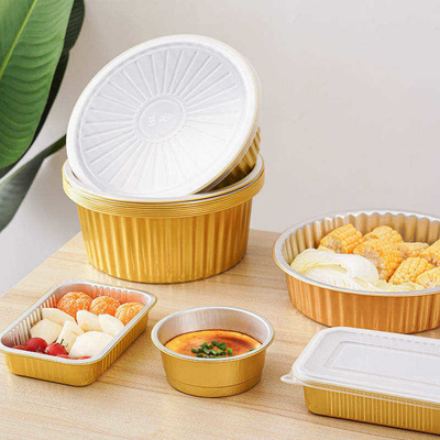 Hộp thức ăn nhanh bằng nhôm dùng một lần Hộp cơm trưa có nắp nhựa