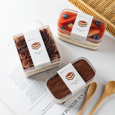 Hộp đựng bánh Tiramisu vuông Bánh ngọt Mousse tráng miệng Hộp đóng gói ngọt ngào