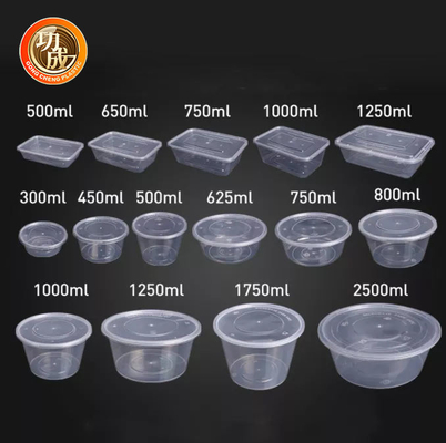 Hộp đựng bao bì thực phẩm tròn vuông 450ml 500ml Khay đóng gói thực phẩm dùng một lần