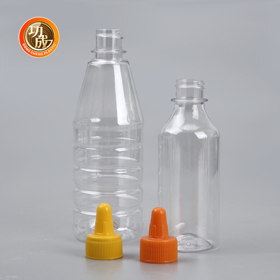 Flip Top Chai nhựa ép nước sốt cho xi-rô 250ml 500ml