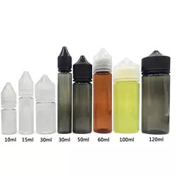 60ml 15ml 30ml 10ml Chai nhựa rỗng E Liquid 120ml Pet Black Dropper V3 Chai