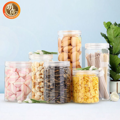 100ml 200ml 300ml Rỗng Clear Pet Candy Cookie Jar Cấp thực phẩm