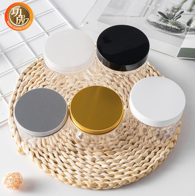 100ml 200ml 300ml Rỗng Clear Pet Candy Cookie Jar Cấp thực phẩm