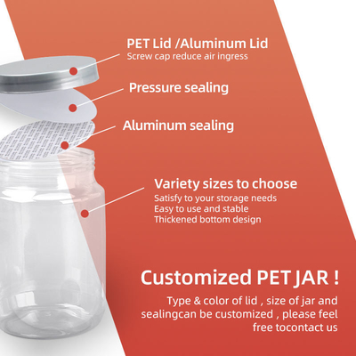 Chai mứt nhựa trong cấp thực phẩm 500ml 2000ml Pet Cookie Jar