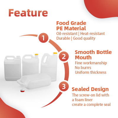 Chai dầu ăn bằng nhựa Hdpe hình chữ nhật Chai dầu đậu phộng cấp thực phẩm