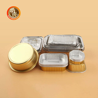 Khay giấy nhôm dùng một lần có nắp nhựa mang đi hộp đựng bao bì bảo quản thực phẩm