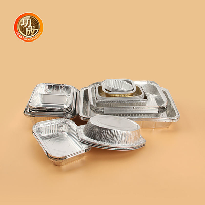 Hình chữ nhật dùng một lần Tùy chỉnh hộp đóng gói Bữa ăn hàng không Hộp cơm trưa bằng nhôm