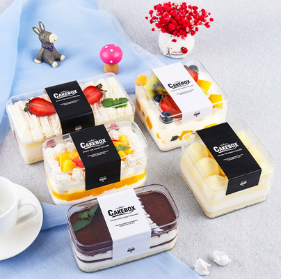 Hộp đựng bánh cupcake tráng miệng bằng nhựa PET Tiramisu có nắp đậy
