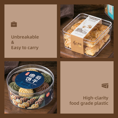 Bánh tráng miệng Tùy chỉnh hộp đóng gói Hộp bao bì thực phẩm hình vuông PET trong suốt
