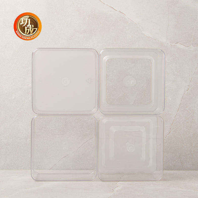 600ml 810ml Hộp đóng gói tùy chỉnh Hộp thức ăn PET hình chữ nhật trong suốt