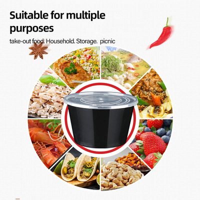 Hộp đựng bao bì thực phẩm tròn vuông 450ml 500ml Khay đóng gói thực phẩm dùng một lần