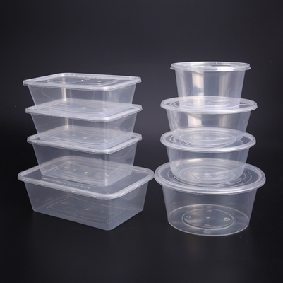Hộp đựng bao bì thực phẩm tròn vuông 450ml 500ml Khay đóng gói thực phẩm dùng một lần
