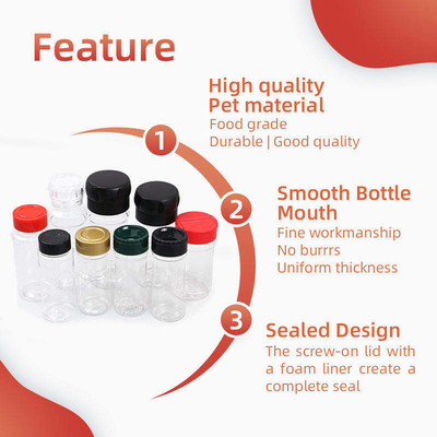 Chai gia vị nhựa cấp thực phẩm PET Pepper Spice Chai mài