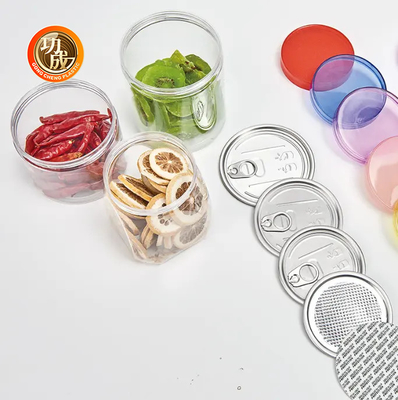 Custom Clear Wide Mouth PET Plastic Jars Hình hình xi lanh Cho Chocolate