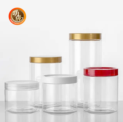 Hộp bánh quy bằng nhựa miệng rộng Custom Pet Tea Jar With Lids