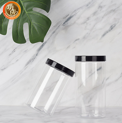 Chống hóa học rõ ràng miệng rộng bình nhựa thú cưng với nắp bao bì đường